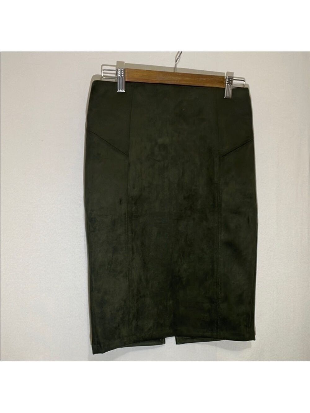 Marc New York Olive Green Suede Pencil Skirt Sz XS
